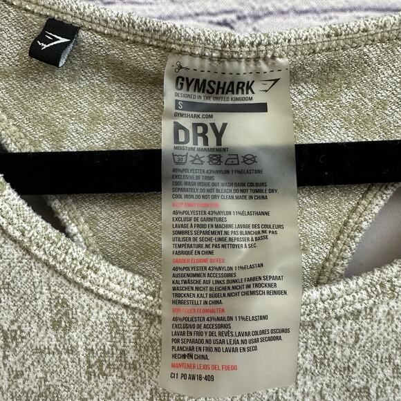 Gymshark Olive Green Marled Fleur Textured Athletic Tank Top Small Workout Gym - Picture 3 of 5